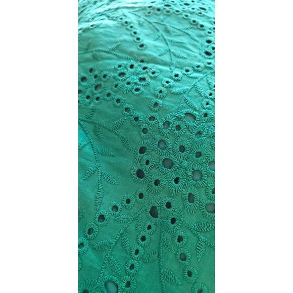 Guess Cotton Eyelet Asymmetric Midi Dress Women Size 8 Green Contemporary Party - Picture 10 of 10